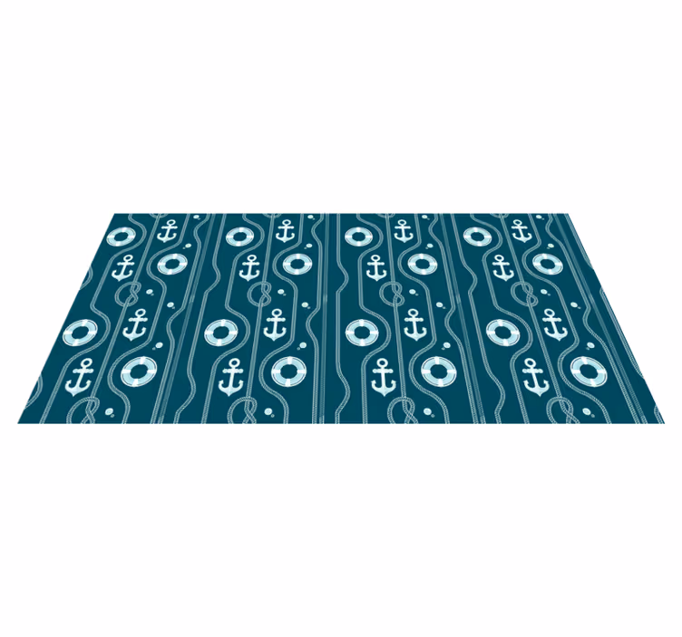 Blauw nautisch anker vinyl tapijt badkamer - TenStickers