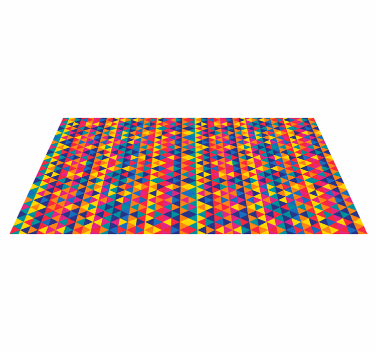 Kleurrijk driehoekenpatroon vinyl tapijt geometrisch - TenStickers