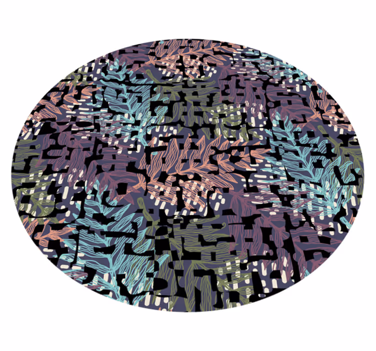 Vinyl tapijt bloemen en planten met bladmotieven - TenStickers