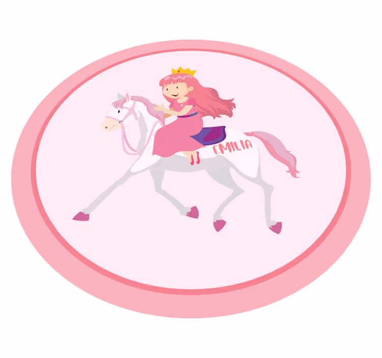 Aangepaste prinses op eenhoorn vinyl tapijt meer kinderen - TenStickers