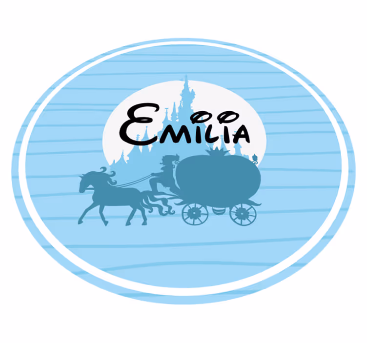 Balletwagen thema vinyl tapijt met naam - TenStickers