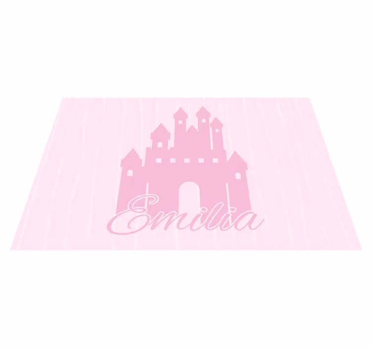 Prinsessenkasteel vinyl tapijt met naam - TenStickers