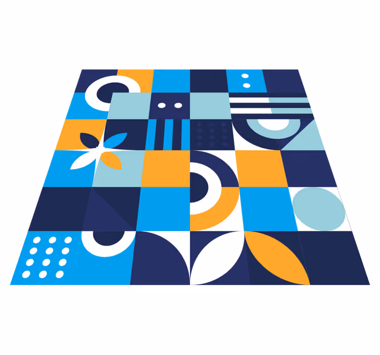 Geometrische kleurvormen vinyl tapijt tegels - TenStickers