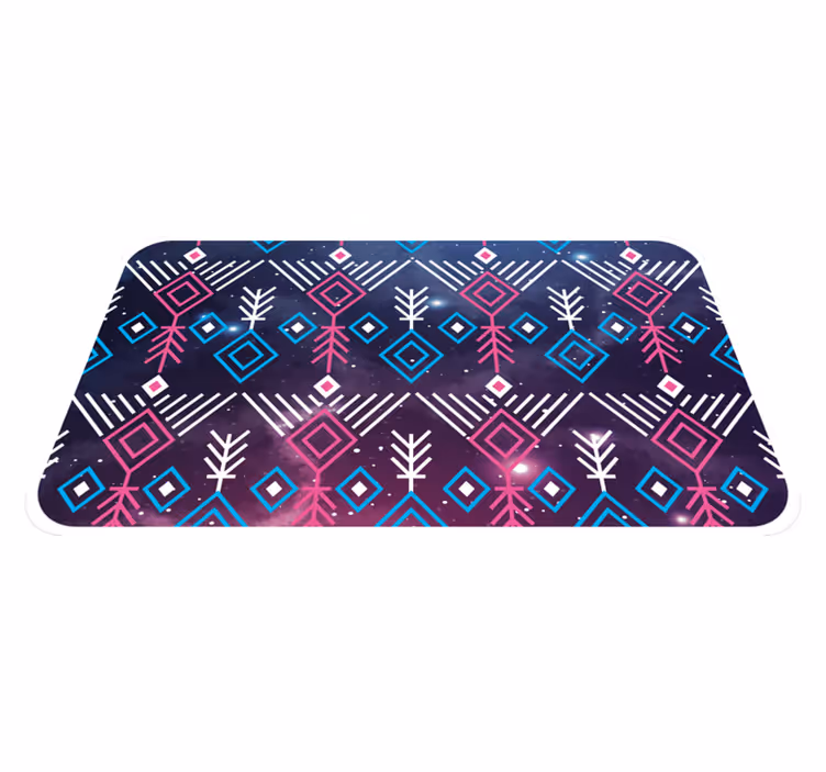 Etnisch paars en blauw vinyl tapijt Scandinavisch - TenStickers