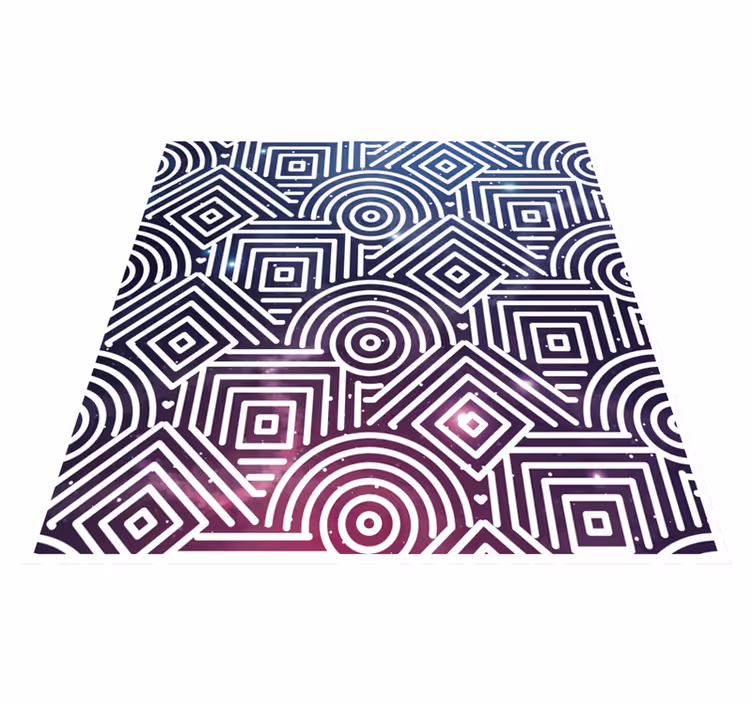 Complexe rondes en vierkanten vinyl tapijt geometrisch - TenStickers