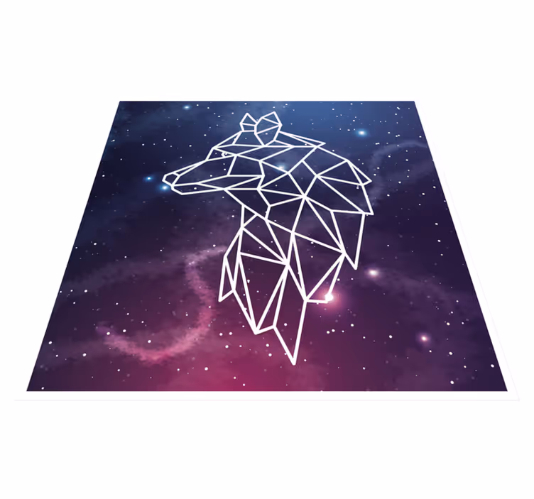 Geometrisch berensilhouet vinyl vloerkleed dierenprint - TenStickers