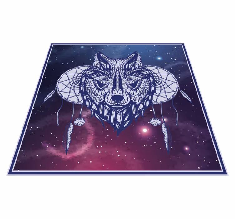 Wolf dromenvanger motief vinyl tapijt slaapkamer - TenStickers