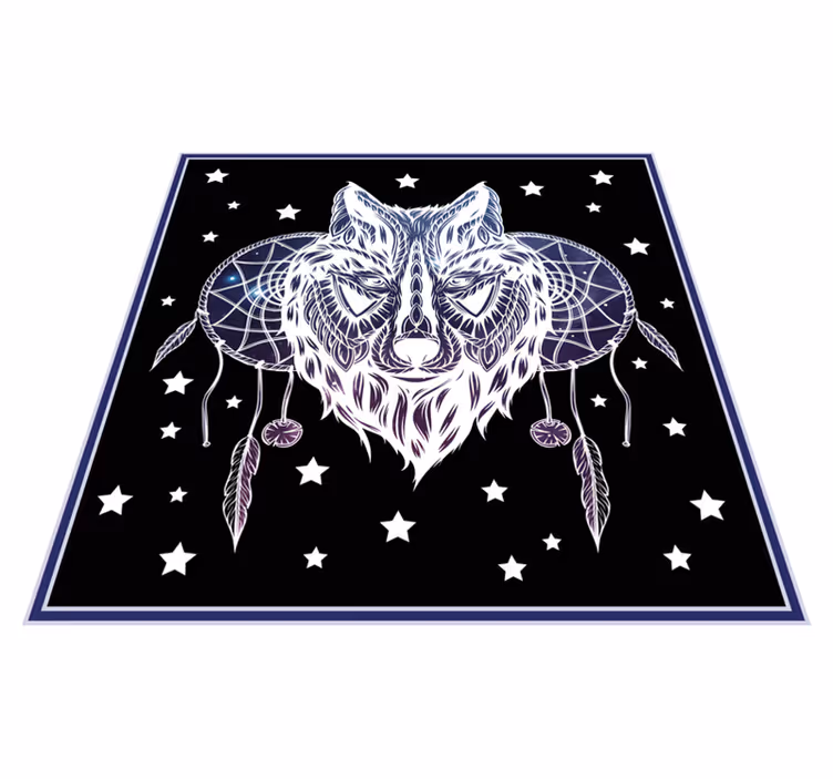 Wolf dromenvanger sterren vinyl tapijt baby - TenStickers