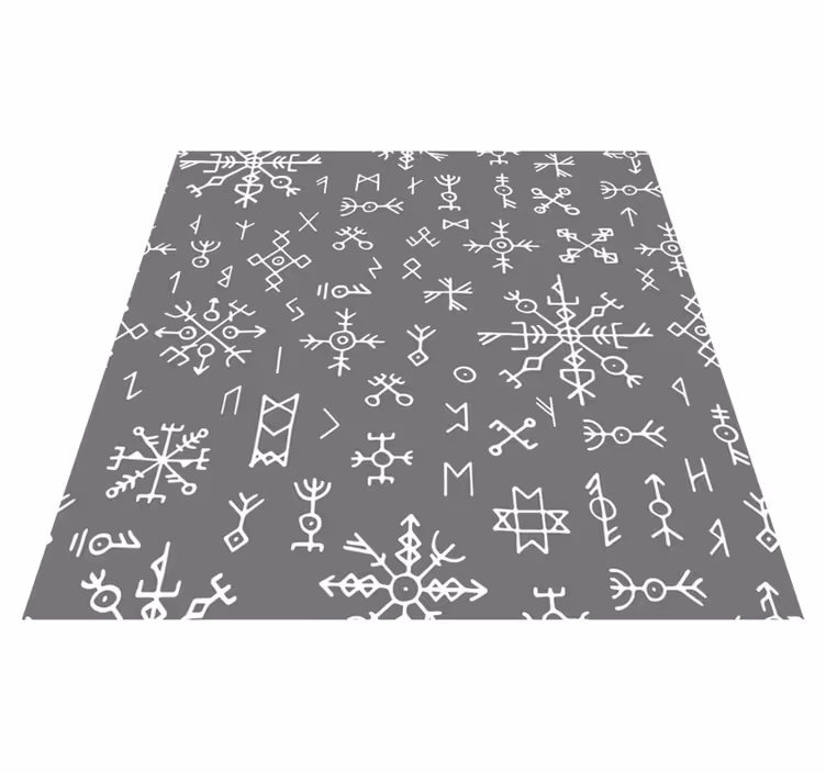 Geometrisch symboolpatroon vinyl tapijt Scandinavisch - TenStickers