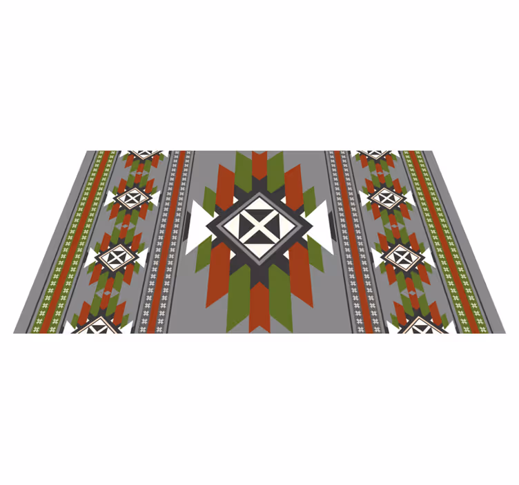 Getextureerd geometrisch patroon vinyl tapijt etnisch - TenStickers