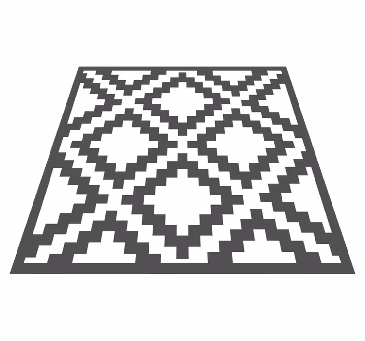 Vinyl tapijt geometrisch zwart diamanten patroon - TenStickers