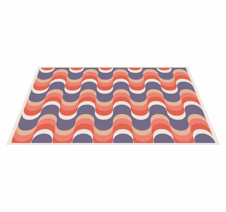 Vinyl tapijt geometrisch golvend kleurenpalet - TenStickers
