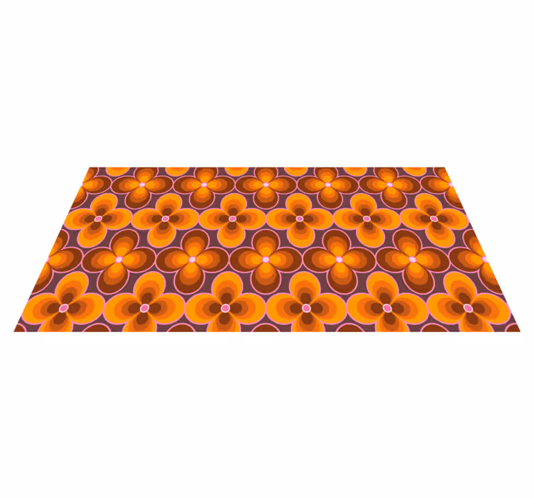 Retro bloemenpatroon vinyl tapijt antiek - TenStickers