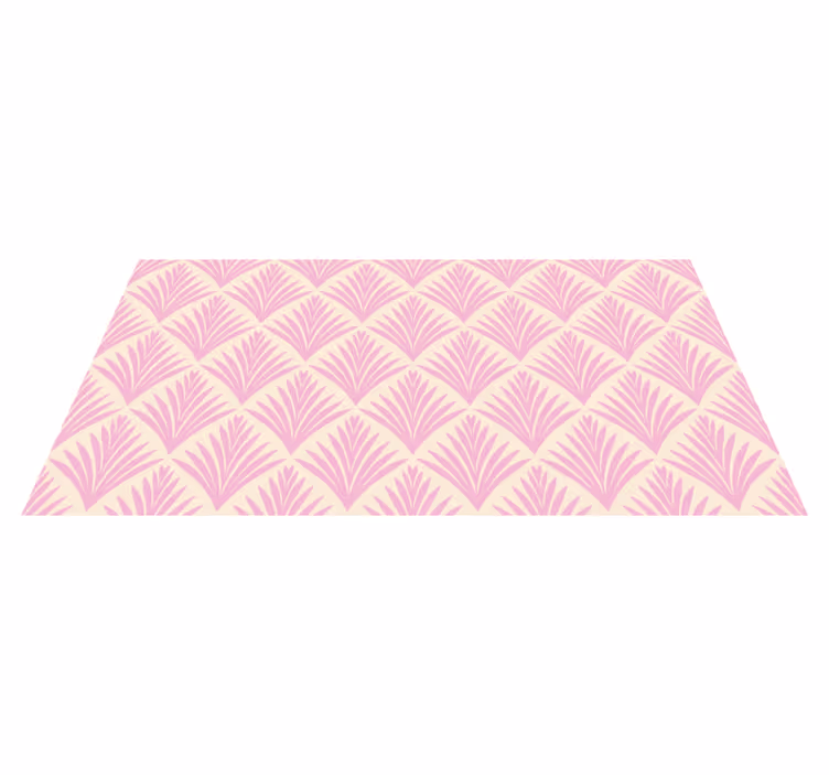 Stijlvol roze patroon vinyl tapijt bloemen en planten - TenStickers
