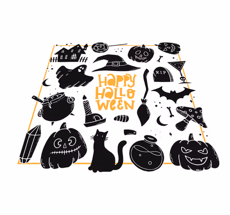 Feestelijke symbolen vinyl tapijt Halloween - TenStickers