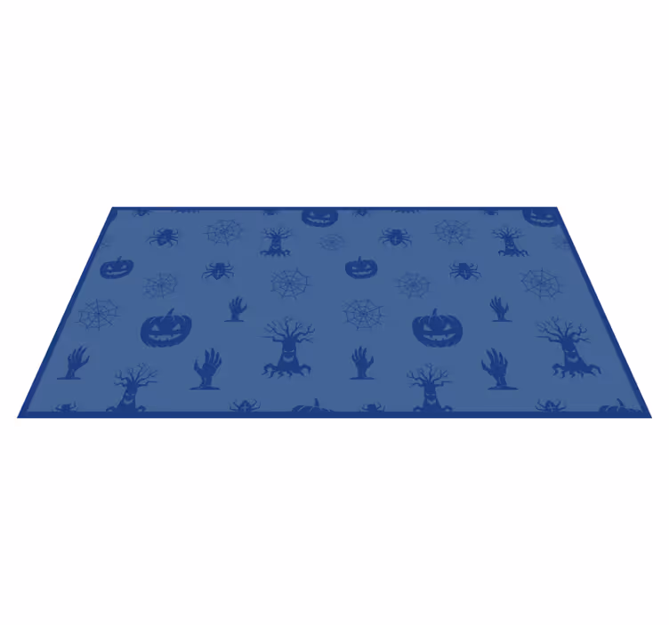 Blauw griezelig thema vinyl tapijt Halloween - TenStickers