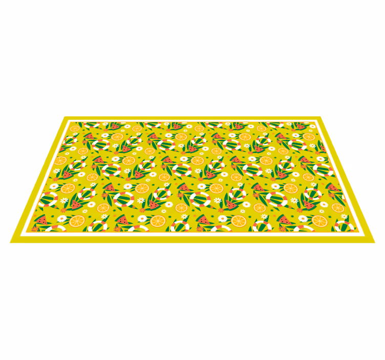 Heldere citruspatronen vinyl tapijt mozaïek - TenStickers