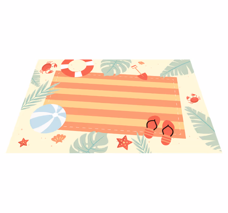 Zomerse vibes scene vinyl tapijt meer kinderen - TenStickers