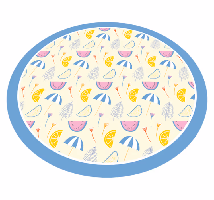 Kleurrijke zomerelementen vinyl tapijt bloemen en planten - TenStickers