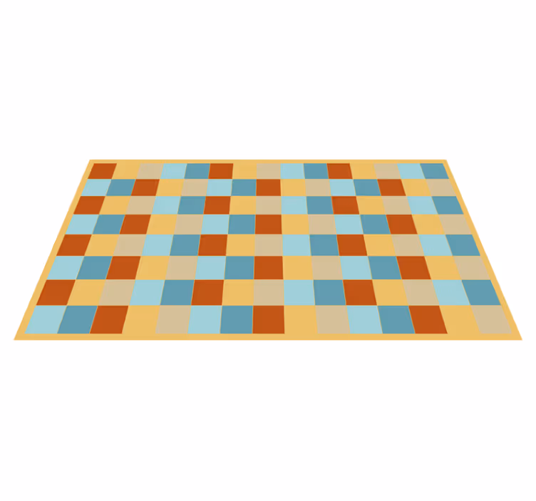 Dambordstijl vinyl tapijt geometrisch - TenStickers