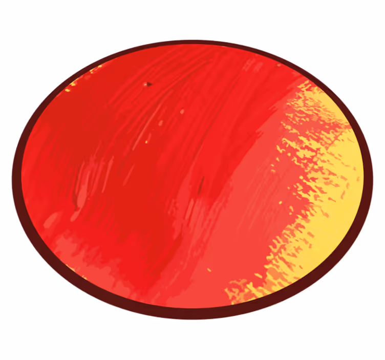 Rode verf gele achtergrond vinyl tapijt modern - TenStickers