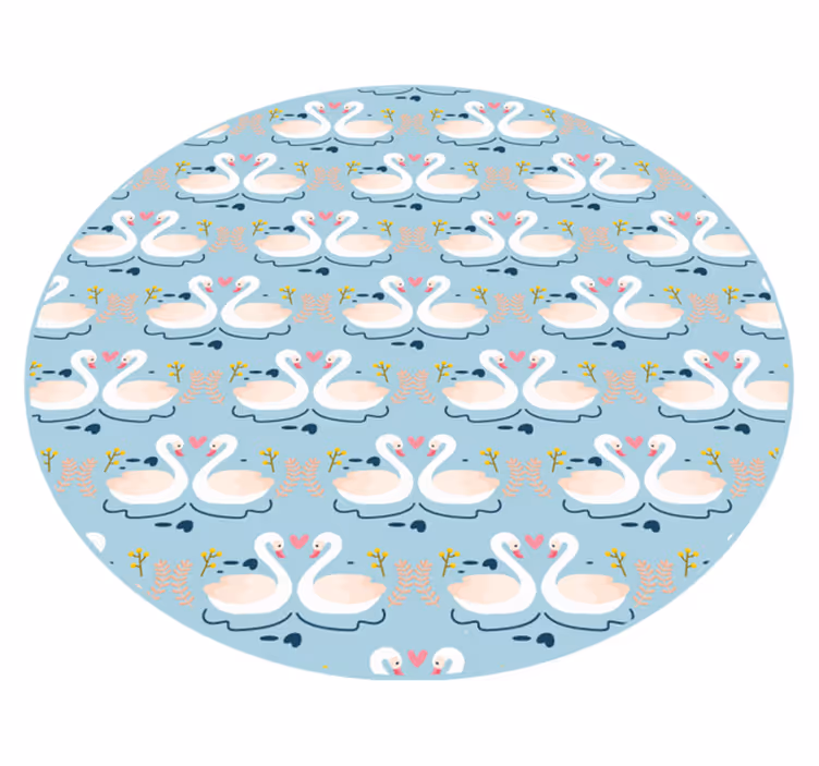 Charmant zwanenpatroon dieren vinyl tapijt - TenStickers
