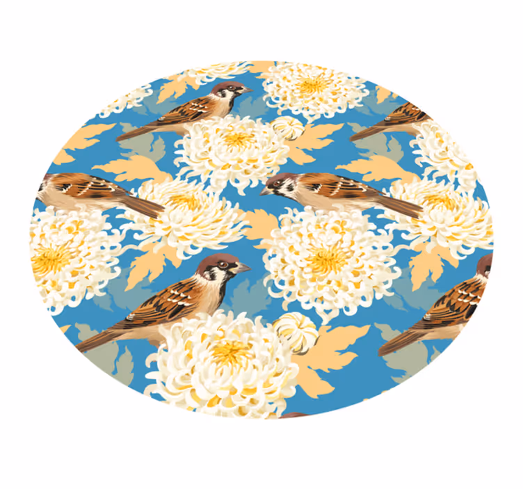 Vinyl tapijt bloemen en planten sperwer bloemenpatroon - TenStickers