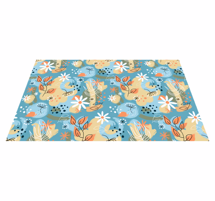 Vinyl tapijt bloemen en planten abstracte patronen - TenStickers