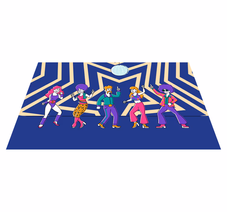 Disco dansfeest vinyl tapijt meer kinderen - TenStickers