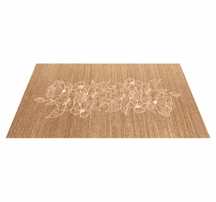 Bloemig versierde elegantie Vinyl tapijt ontvangsthal - TenStickers