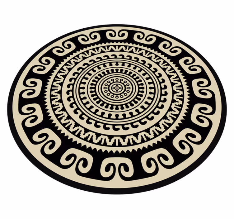Klassiek cirkelvormig patroon vinyl tapijt mandala - TenStickers