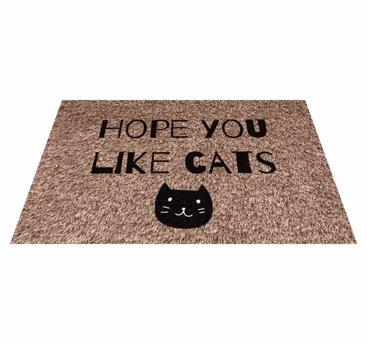 Vinyl tapijt zinnen en teksten hoop dat je van katten houdt - TenStickers