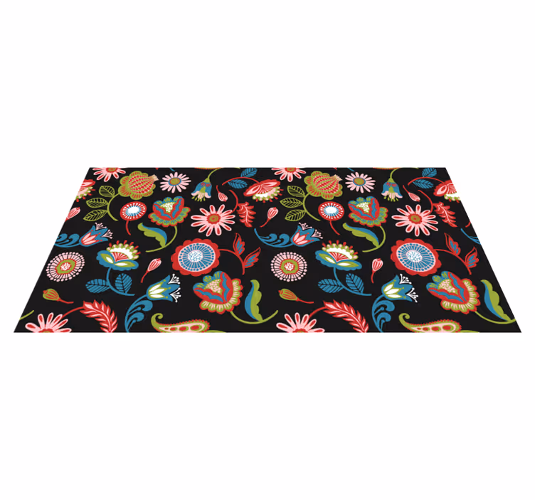 Vinyl tapijt bloemen en planten bloeiende inspiratie - TenStickers