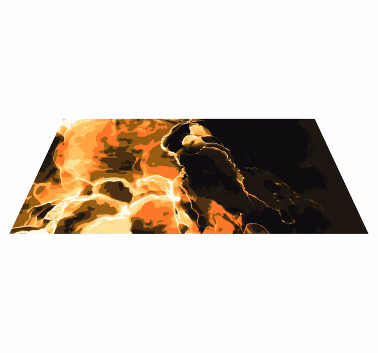 Vurig effect marmeren vinyl tapijt - TenStickers