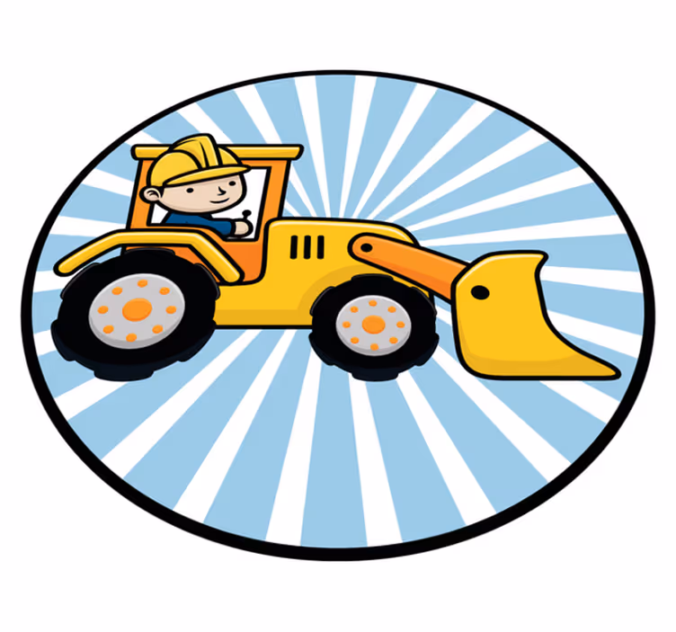 Leuk bouwvoertuig vinyl tapijt kind - TenStickers