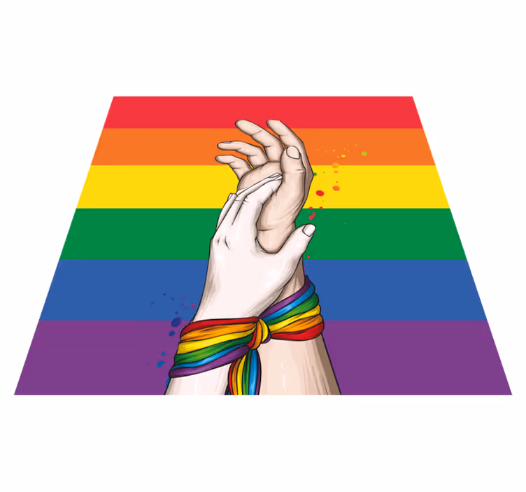 Eenheidshanden regenboog vinyl tapijt evenement - TenStickers