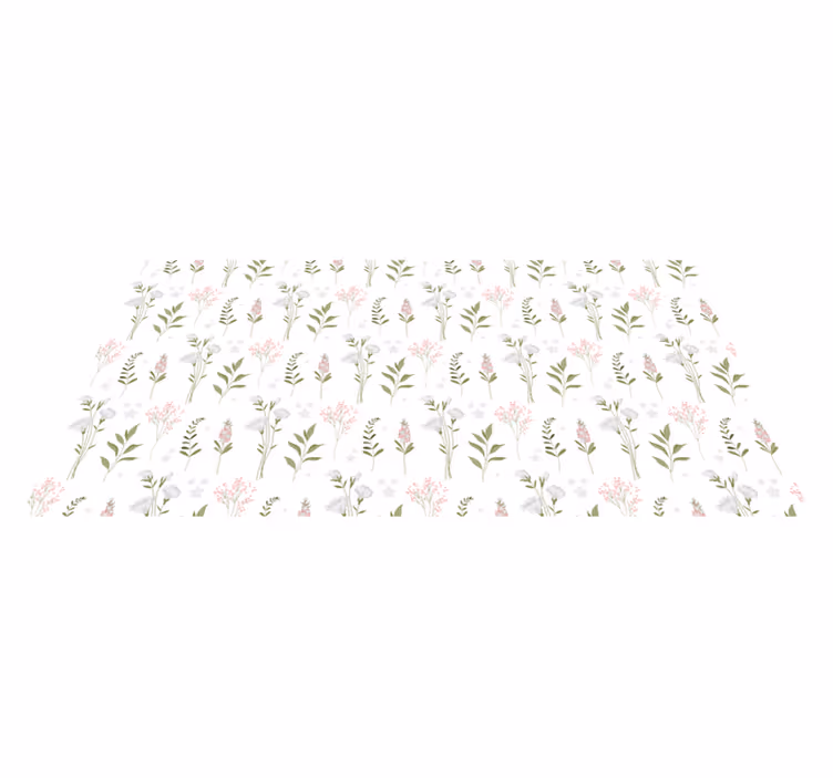 Patroonesthetiek vinyl tapijt bloemen en planten - TenStickers