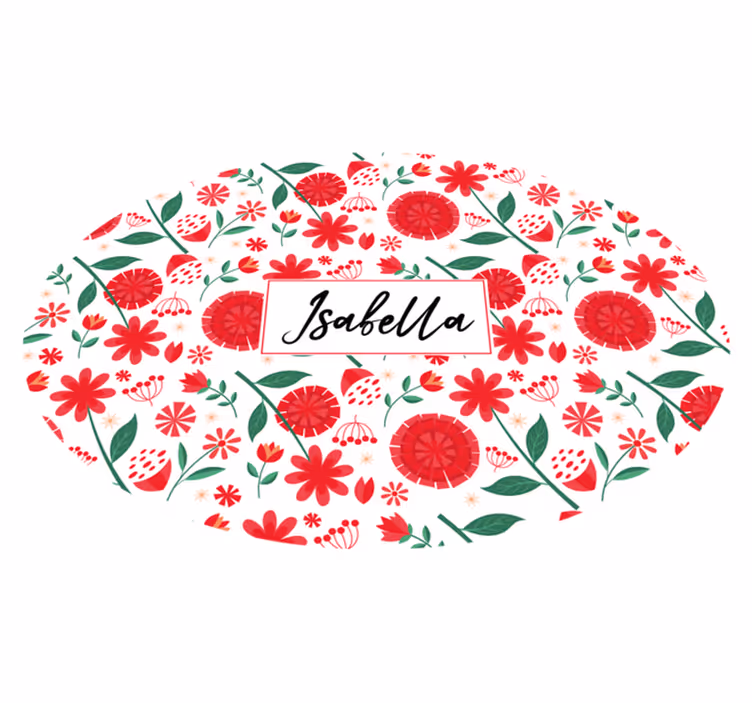Op maat gemaakte rode bloemen vinyl tapijt slaapkamer - TenStickers