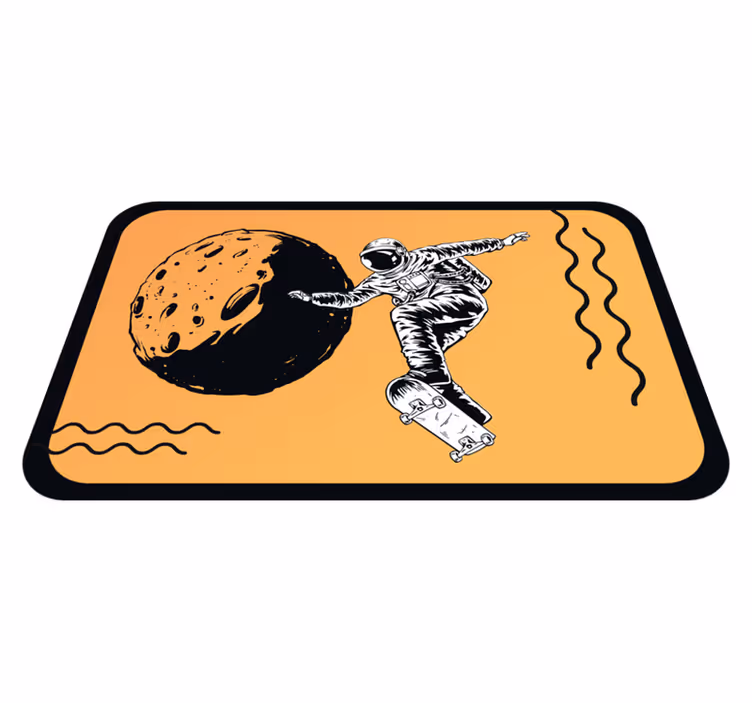 Skateboardende astronaut vinyl tapijt meer kinderen - TenStickers