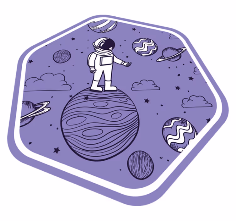 Kosmisch avontuurconcept vinyl tapijt sterren - TenStickers