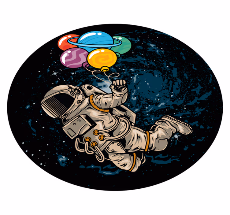 Astronaut met ballonnen vinyl tapijt meer kinderen - TenStickers