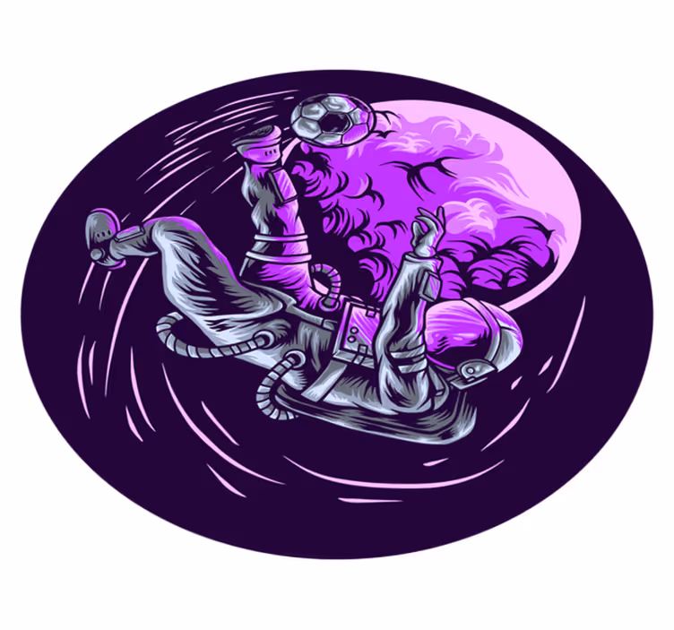 Zwevende astronaut vinyl tapijt sterren - TenStickers