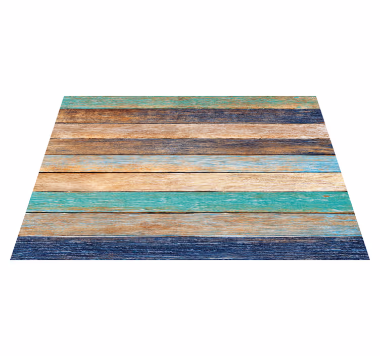 Meerkleurige houten planken vinyl tapijt houtstructuur - TenStickers