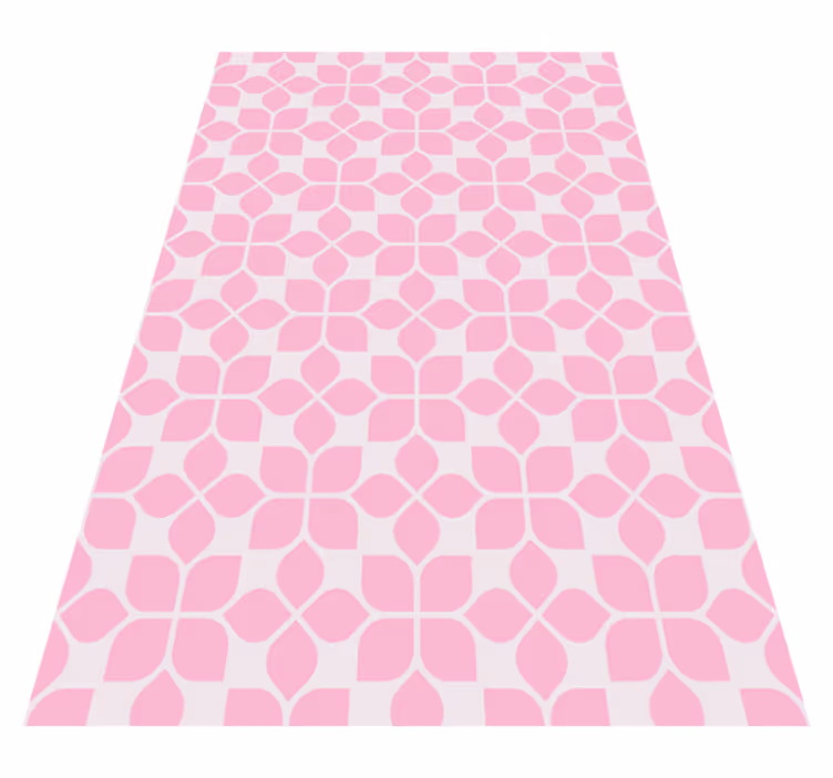 Roze bloementegel vinyl tapijt mozaïek - TenStickers