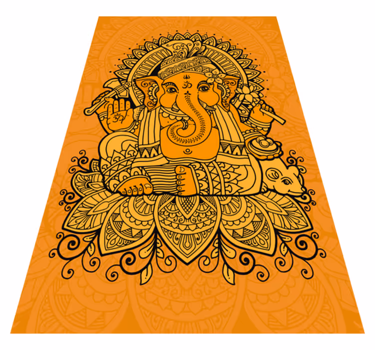 Ganesh-illustratie vinyl tapijt etnisch - TenStickers