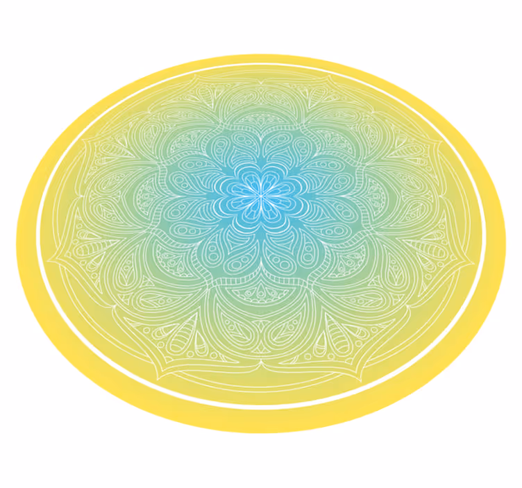 Ingewikkeld bloemenpatroon vinyl tapijt mandala - TenStickers