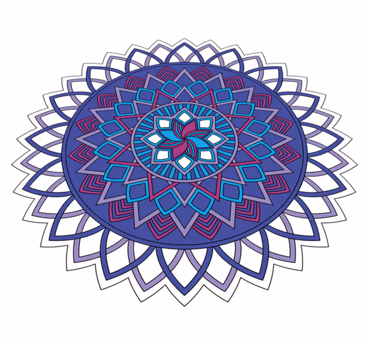 Ingewikkeld bloemstuk vinyl tapijt mandala - TenStickers