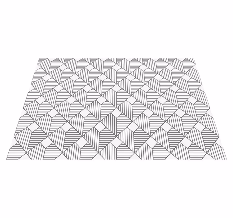 Grijs gepatroneerde stijl vinyl tapijt geometrisch - TenStickers