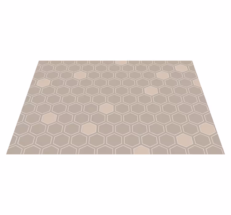 Hexagon beige motief vinyl tapijt geometrisch - TenStickers