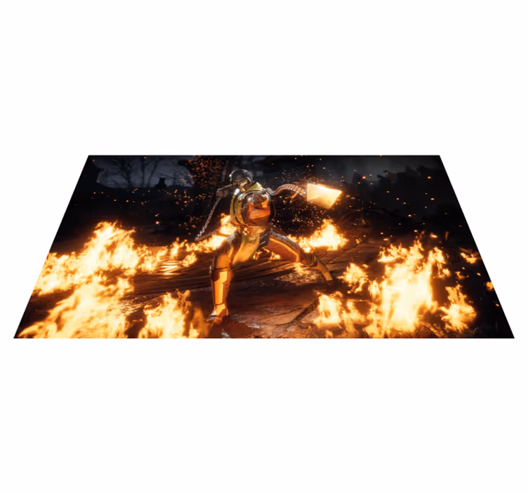 Vurige karakteractie vinyl tapijt tiener - TenStickers